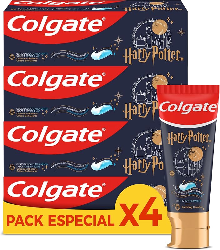 Harry Potter, Pasta de Dientes infantil, 6+ Años, Pack 4x50ml