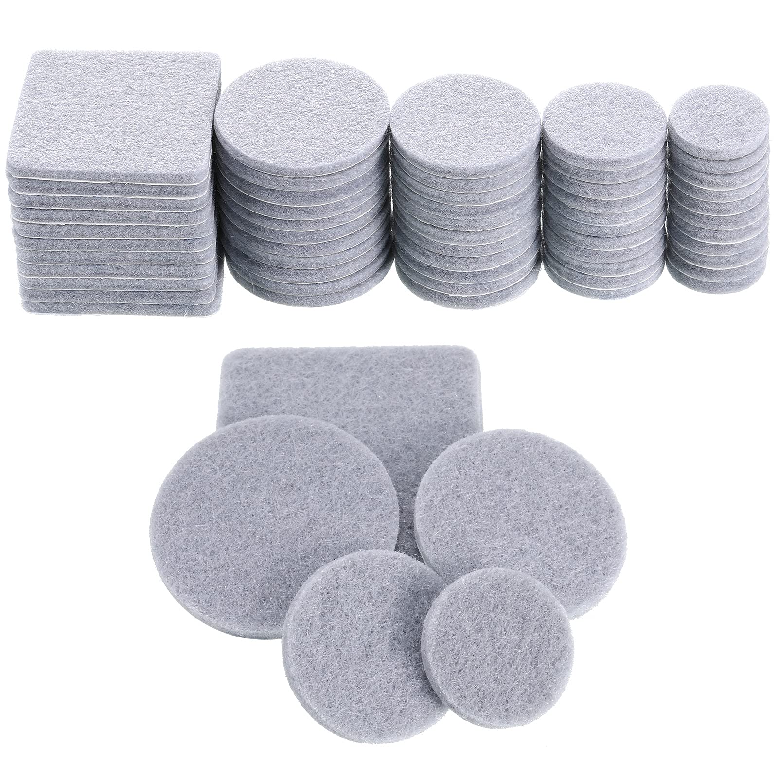 Furniture Felt Pads 5 Different Sizes 60 Pieces Felt Pads Anti Scratch, Self Adhesive Pad for Floor Protection (Gray)