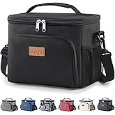 Lifewit Reusable Insulated Lunch Bag, Portable Cooler Freezable Soft Lunchbox Leakproof with Adjustable Shoulder Strap for Men Women Adult for Work Picnic or Travel, 9L 12 Can, Black