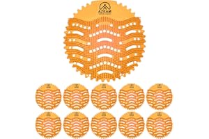 ADEVAR Urinal Screens Deodorizer,10 Packs Anti Splash Urinal Cake Mats tablets Pads Bulk Orange Citrus Scented Urinal Deodorizer For Toilet,Bathroom,Restaurants,Offices,Schools,Etc.Fits Most US Urinal Brands