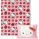 Northwest Sanrio Hello Kitty Forever Sweet Silk Touch Throw Blanket 50" x 60" with 3D Plush Pocket Pillow 14" x 20" – Comfy Hello Kitty Plush Blanket and Pillow Set