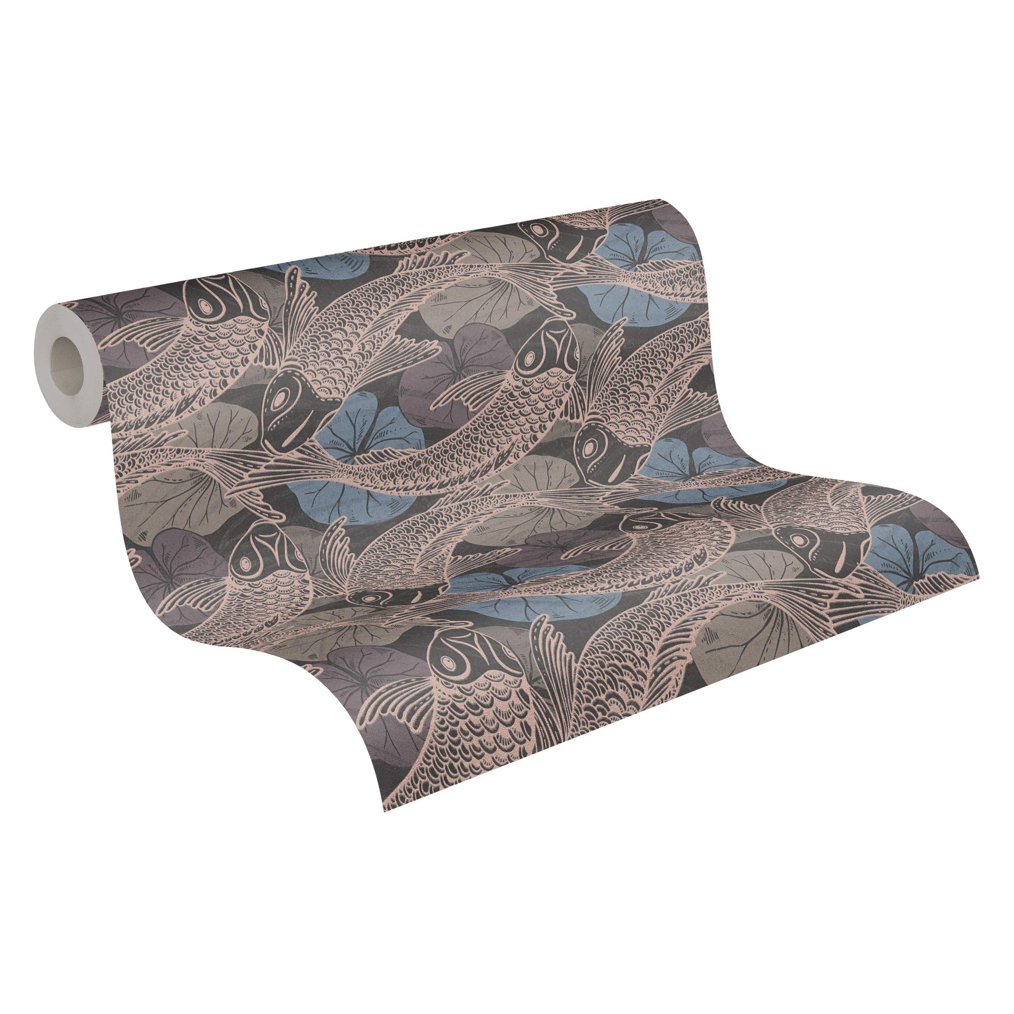 Livingwalls Japanese Wallpaper Metropolitan Stories 2 A.S. Création Non-Woven 10.05 m x 0.53 m Blue Metallic Black Made in Germany 378594 37859-4