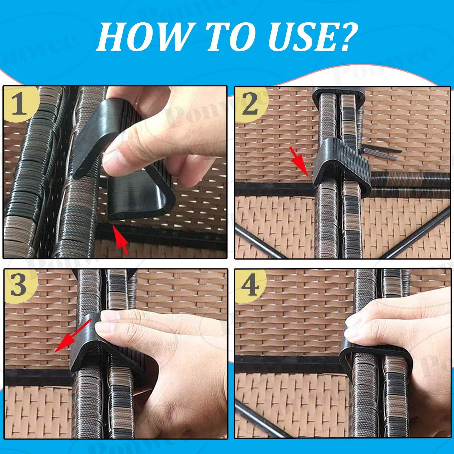 Ponwec 8 PCS Outdoor Patio Furniture Clips for Patio Sectional Sofa, Wicker Chair Clips Garden Furniture Clips Connect The Sectional or Module Outdoor Couch Patio Furniture & Rattan Chair （Big: Kitchen & Dining
