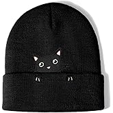 Women’s Cat Beanie Cute Cat Lover Gifts Animal Knitted Hats Christmas Stocking Stuffers for Women Girls
