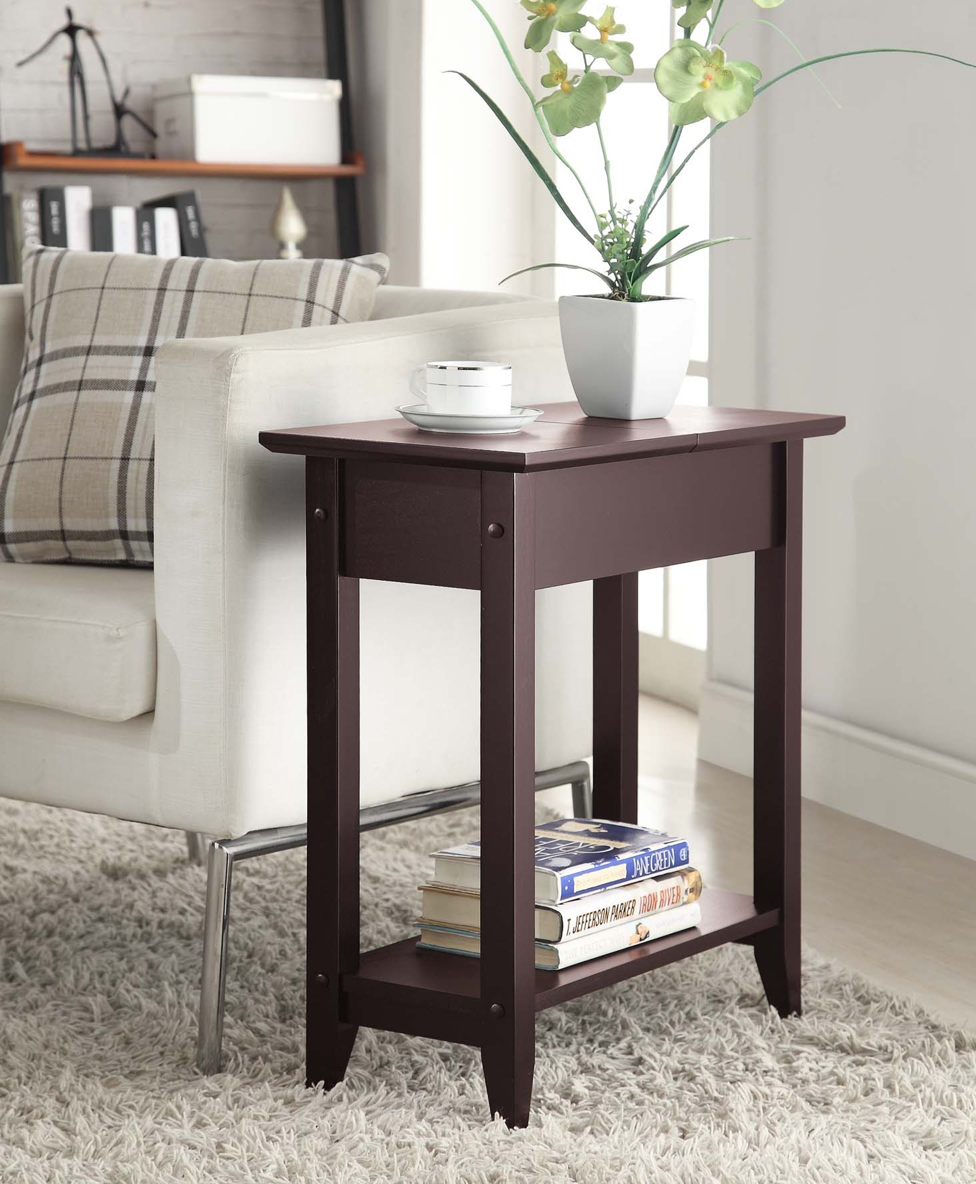 Convenience Concepts American Heritage Flip Top End Table, Espresso eBay