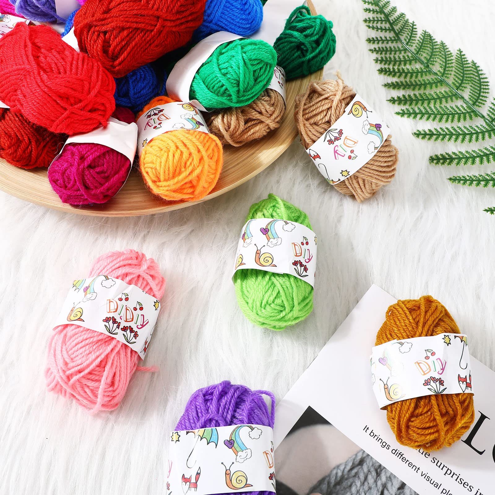 150 Rolls 10g Acrylic Crochet Yarns Skeins 3300 Yards in Total Soft Mini Assorted Colors Skeins Multicolor Yarn Skeins for Knitting Handcraft and Crochet Projecting Adults Beginner Kit
