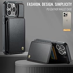 Vinich for iPhone 15 Pro Wallet Case with Card