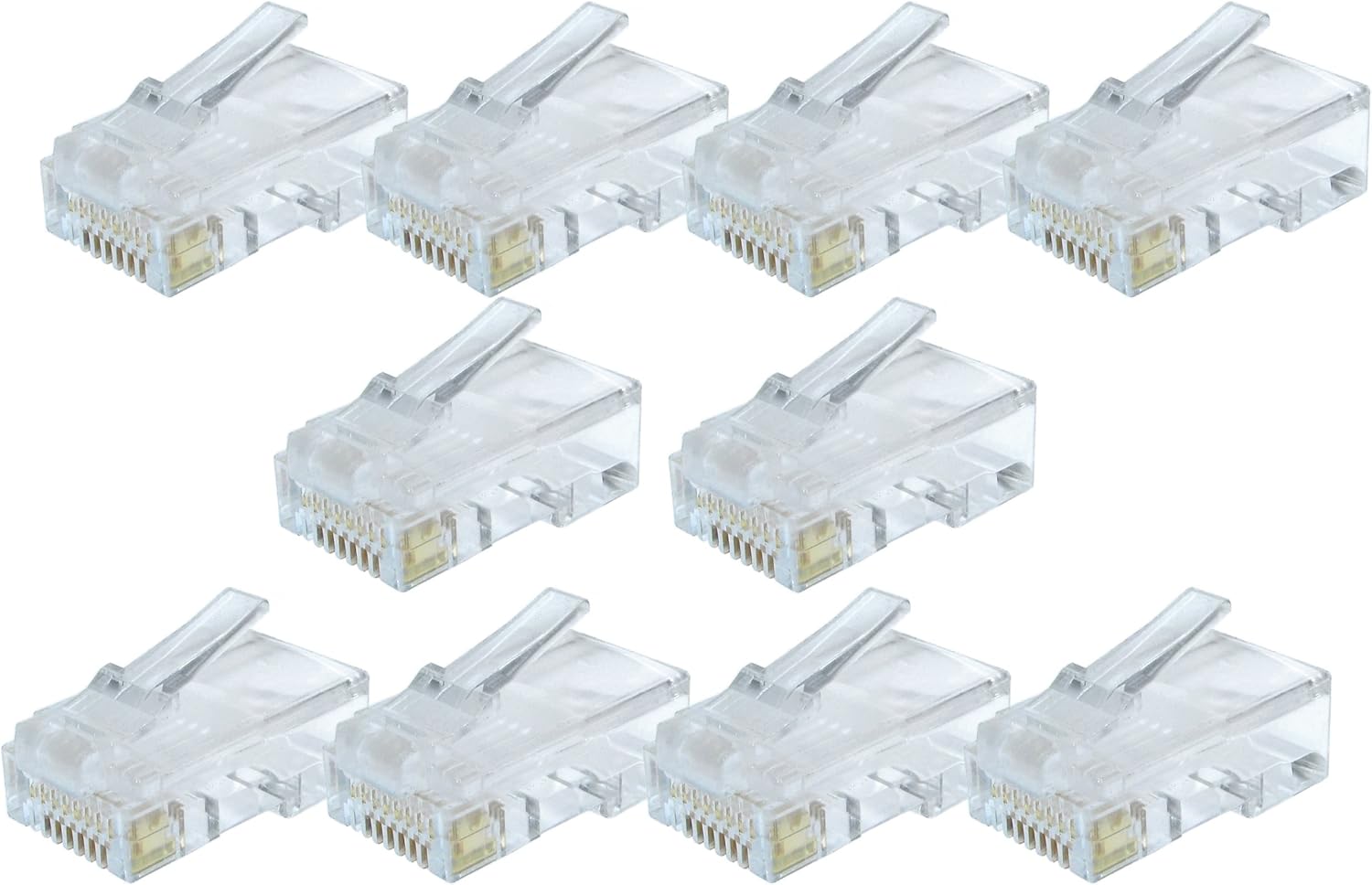 rhinocables - RJ45 Ethernet Crimp Plugs, Gold, 10 Pack