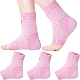 Tarpop 1 Pair Ankle Brace for Kids Compression Ankle Sleeves Adjustable Foot Support Brace Elastic Guard for Children Boys Girls Sports Running Jogging Dance Fitness Gymnastics(Light Pink,Small)
