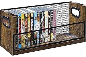PUTNATRUE DVD/Blu ray Storage Rack, DVD Shelf Holds Up To 28 DVD Cases, Stackable DVD Tower also Used for CDs, Video Game Cases, Vhs Taps, Jewel and Cassette Cases on Desktop