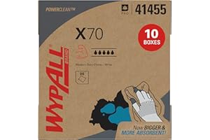 WypAll PowerClean X70 Cloths Medium Duty Wipes (41455), Pop-Up Box, Long Lasting Towels, White (10 Packs of 96 Sheets, 960 Sheet Total)