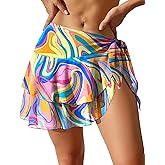 Ekouaer Sarong Wraps for Women Chiffon Beach Swimsuit Coverup Sheer Short Bathing Suit Cover Up Skirt for Swimwear