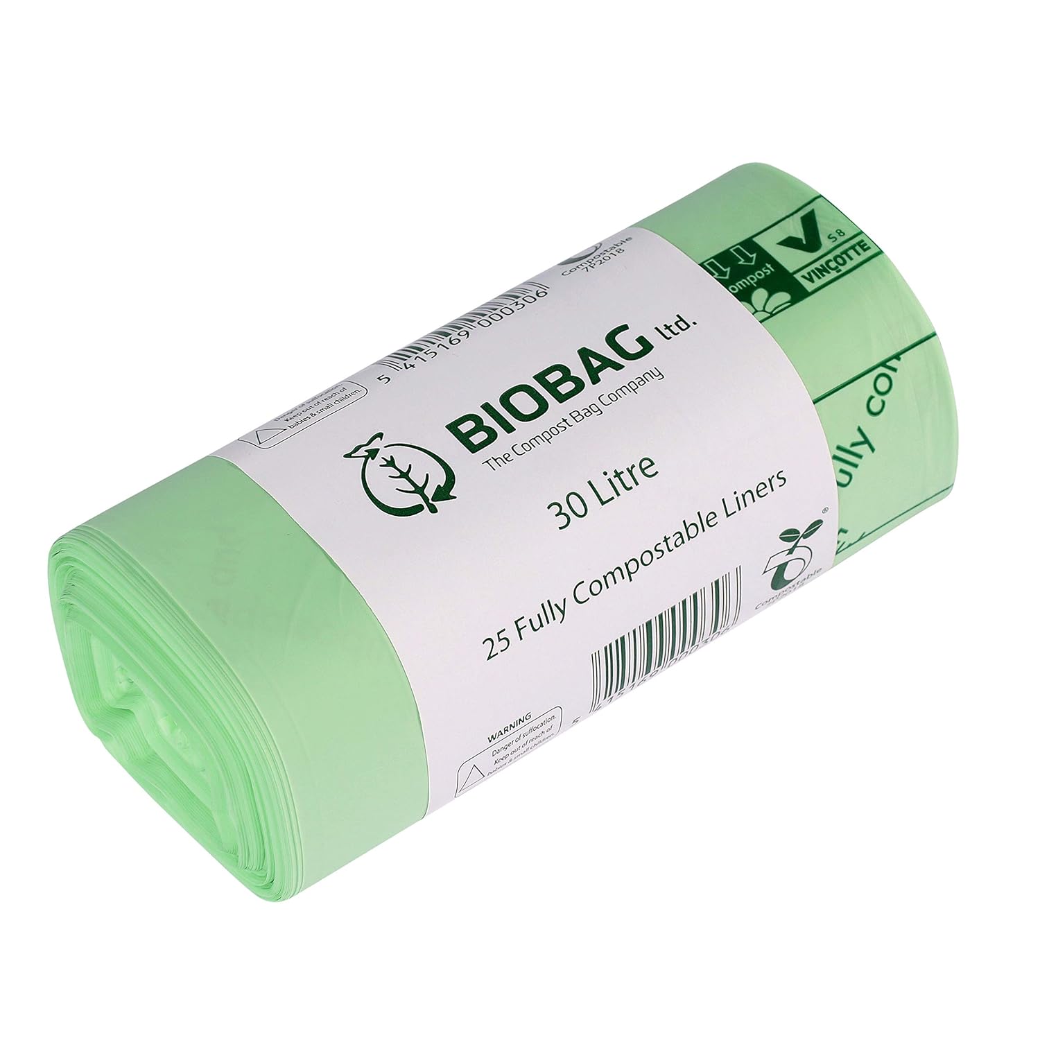 30 Litre x 25 Bags Compostable Bags Compost Bag Kerbside Food Waste