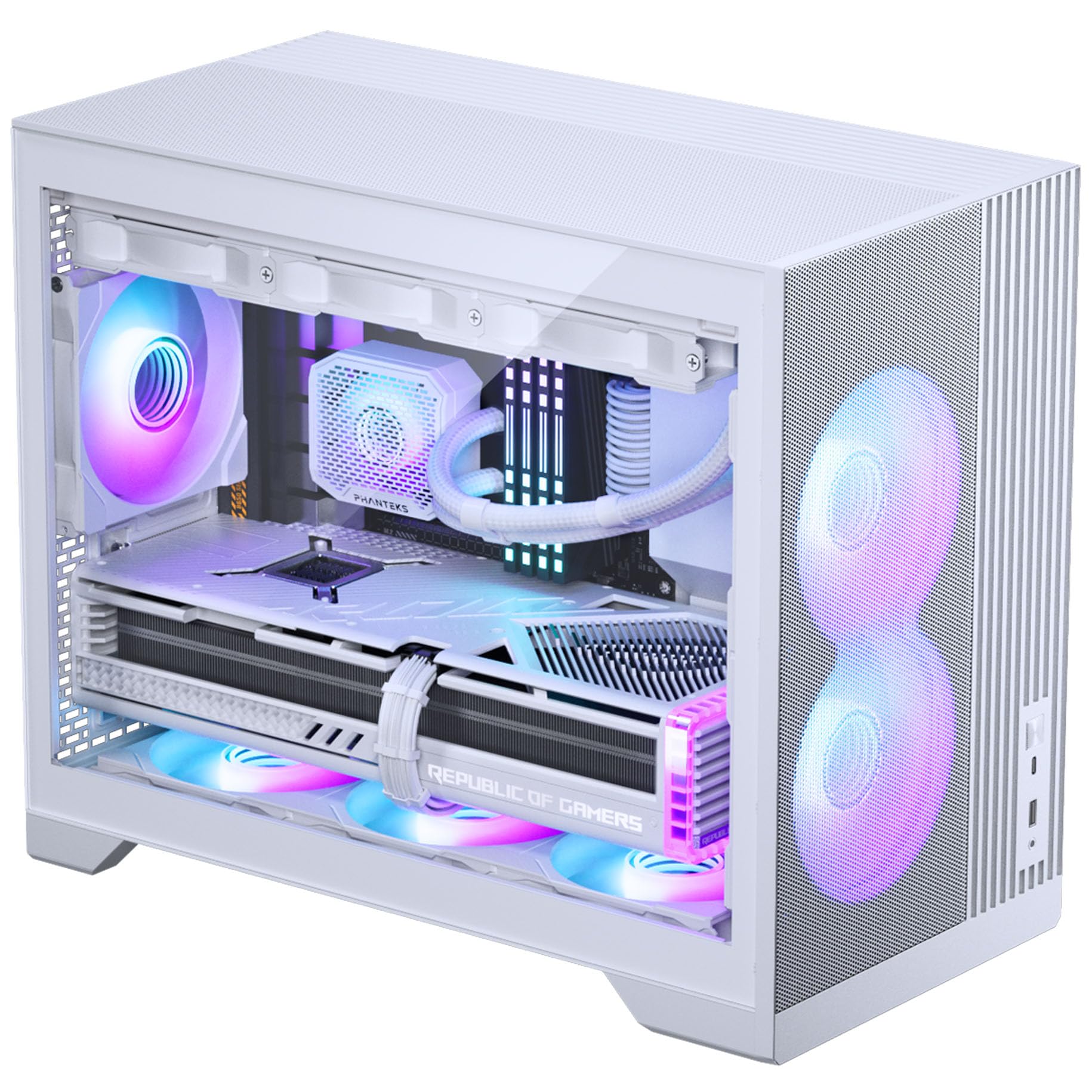 Phanteks XT M3 Mini-Tower PC-Gehäuse Weiß – Kompaktes Micro-ATX Case mit Tempered Glass, Unterstützung für 360-mm-Radiator & 430-mm-Grafikkarten – Ohne Lüfter 4