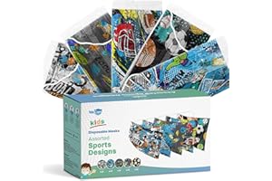 WECARE Disposable Face Masks For Kids, 50 Camo Face Masks, Individually Wrapped