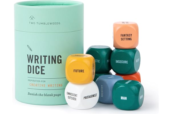 Two Tumbleweeds Writing Dice - Creative Writing Game for Adults, Writers & Teachers - Set of 9 Dice for Story Inspiration - G