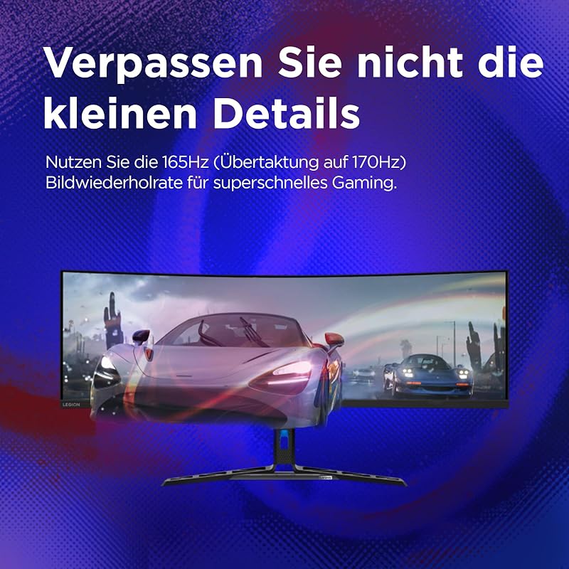 R45w-30 Gaming Monitor | 44,5 Zoll |DQHD| 5120x1440 | 165Hz | 450 nits | 1ms Reaktionszeit | HDMI | DP | AMD Radeon FreeSync | schwarz