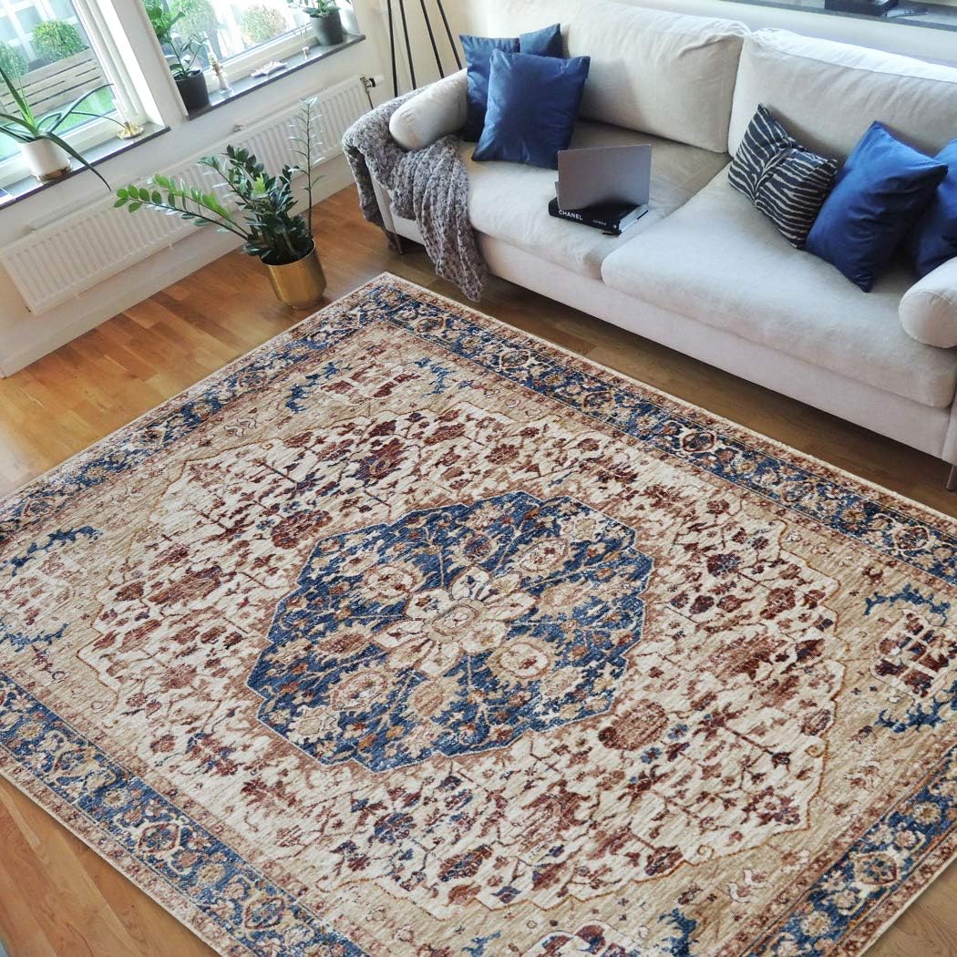 HR-Vintage Rugs/Luxury Livingroom/Fashion Home Oriental|Persian Vintage Area Rugs-Distressed Pearl/Multi (5'x7')
