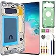 Galaxy S10 Screen Replacement for Samsung Galaxy S10 LCD Screen Touch Digitizer Display Pantalla with Frame Toolkits No Fingerprint SM-G973U SG973F Silver