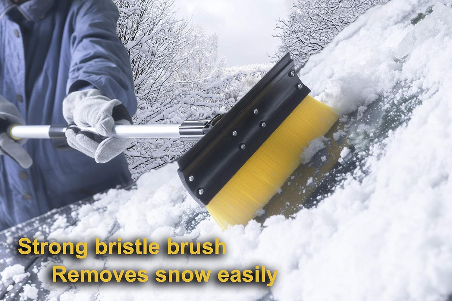 Ice Scraper with Brush for Car Windshield Snow Removal Frost