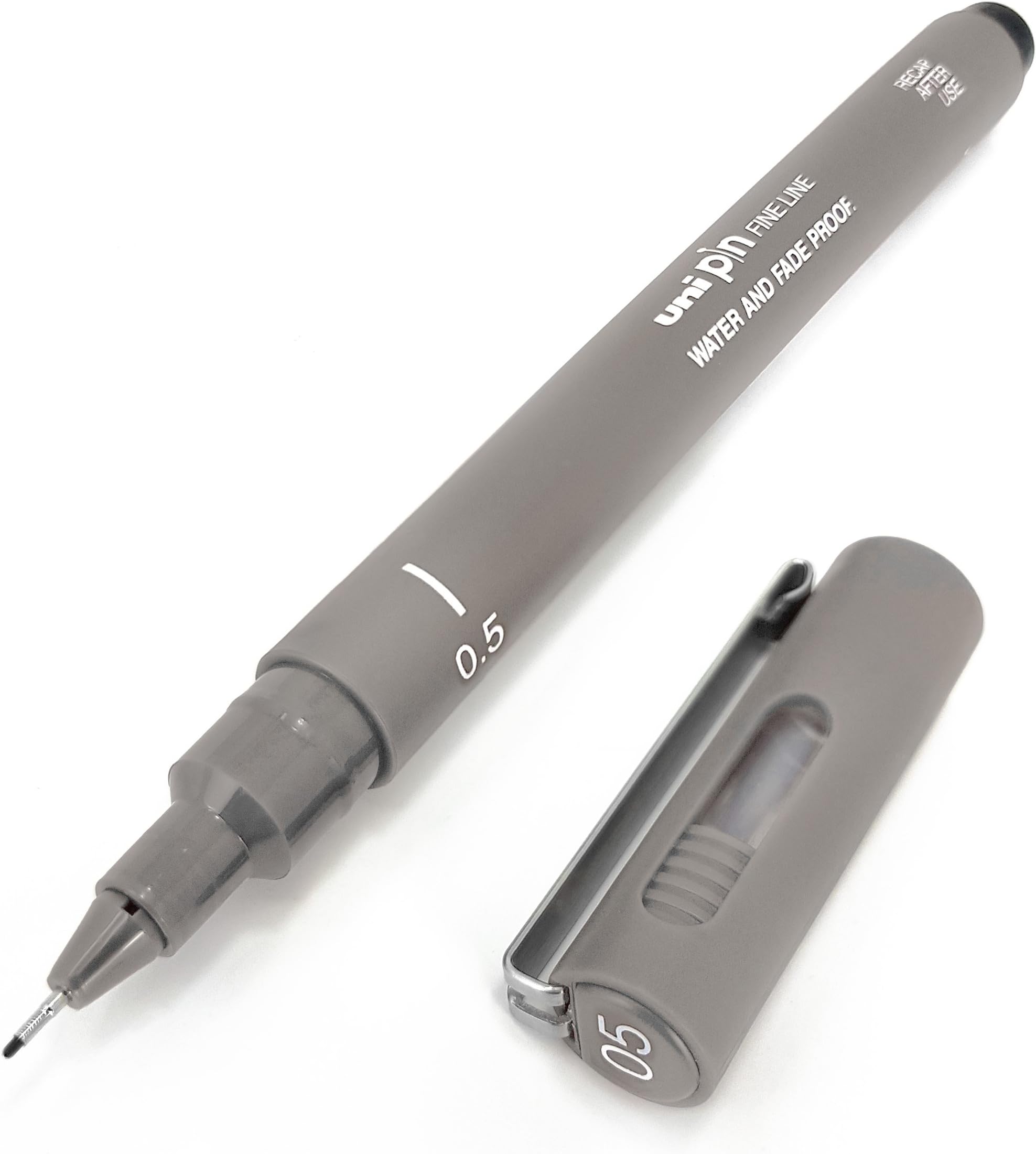 Uni Pin Fineliner Drawing Pen - Light Grey Tone - 0.5mm - Single