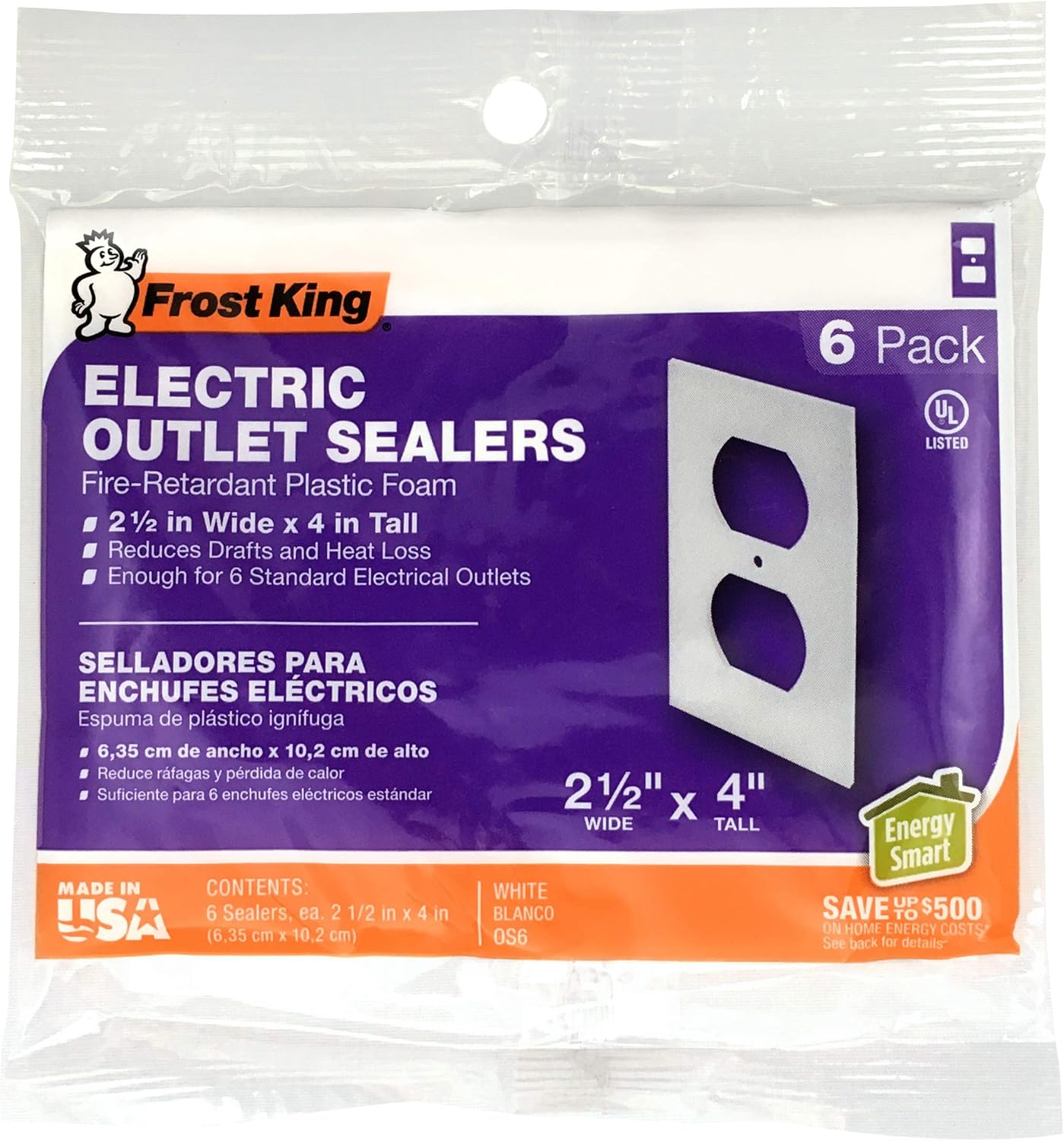 Frost King OS6H Foam Outlet and Switch Sealers THERMWELL PRODUCTS