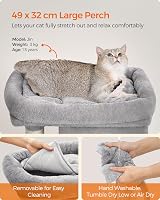 Feandrea Cat Tree Tower 74 cm M Large Perch 2 Caves Scratching Post Grey view 4