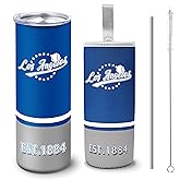 Veminei Tumbler 20oz Straight Skinny Car Cups With Insulated Cup Sleeve Portable Handle, Sports Travel Coffee Mug, Stainless Steel, Insulated,Classic Collection Gifts for Fans