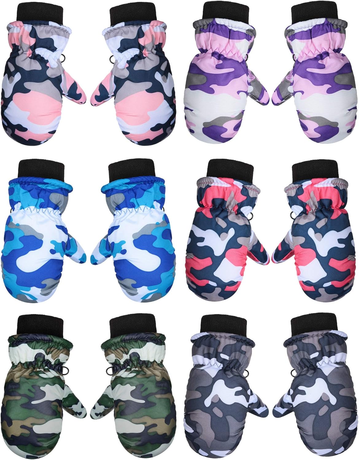 winter outdoor activities kids on Amazon Com 6 Pairs Kids Ski Gloves Windproof Warm Snow Mitten For Winter Outdoor Activities Clothing