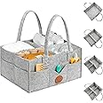 KeaBabies Diaper Caddy Organizer - Baby Organizer for Nursery, Car Storage Organizer, Baby Gift Basket, Changing Table Organizer, Portable Diaper Organizer Caddy for Girls, Boys (Classic Gray)