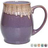 Bosmarlin Extra Large Ceramic Coffee Mug, 24 Oz, Dishwasher and Microwave Safe, Big Oversized Tea Cup, Reactive Glaze (Deep Purple)