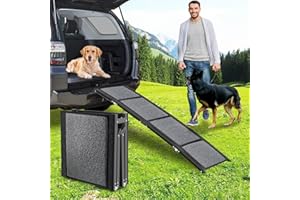 Dog Ramp for Car,MuzeFansi Portable Folding Pet Stair Ramp for Medium & Large & Old Dogs - Up to 220LBS, 63''×17'' Large Dog Car Ramp Pet Steps with Non-Slip Surface for Easy Car & Small SUV