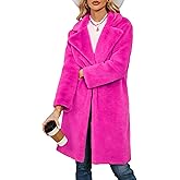 Rixiland Women's Faux Fur Coat Fuzzy Warm Winter Overcoat Long Fur Jackets Outerwear with Pockets