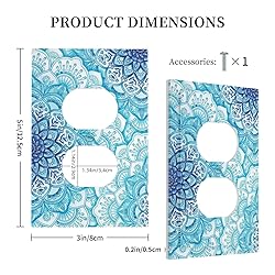 Tewujay Decorative Outlet Cover 1 Gang Blue Vintage