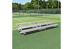 FORZA Heavy-Duty Mobile Bleachers [Optional Backrests] | Aluminum Seating for Sports Events | 2-Tier & 3-Tier Bleachers for Indoor & Outdoor Use