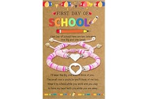 MEMFALL Back to School Bracelet Mommy and Me First Day of School Bracelet Adjustable Woven Rope Back to School Bracelets First Day of School Gift