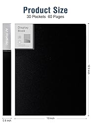 Folder with Plastic Sleeves 4 Pack 9"x12" Black