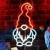 Ammonite Gnome Neon Sign, LED Neon Lights for Room Wall Table Decor Art, Home Party Birthday Holiday Gift for Kids Teens Adults