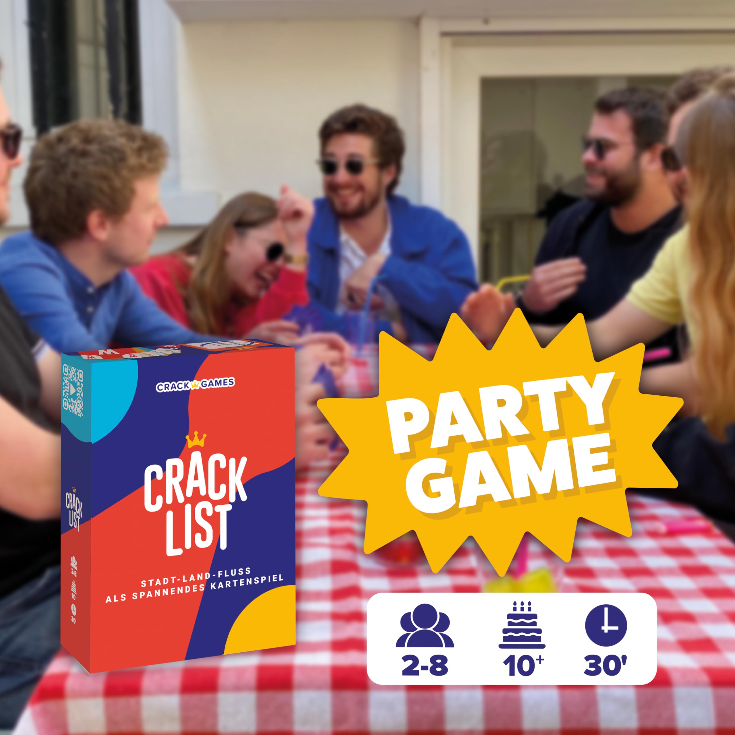 CRACK LIST – Stadt Land Fluss Kartenspiel | Modernes Wortspiel mit taktischen Aktionskarten | Familienspiel & Partyspiel für 2–8 Spieler | Ab 10 Jahren | 30 Minuten | Deutsch 4