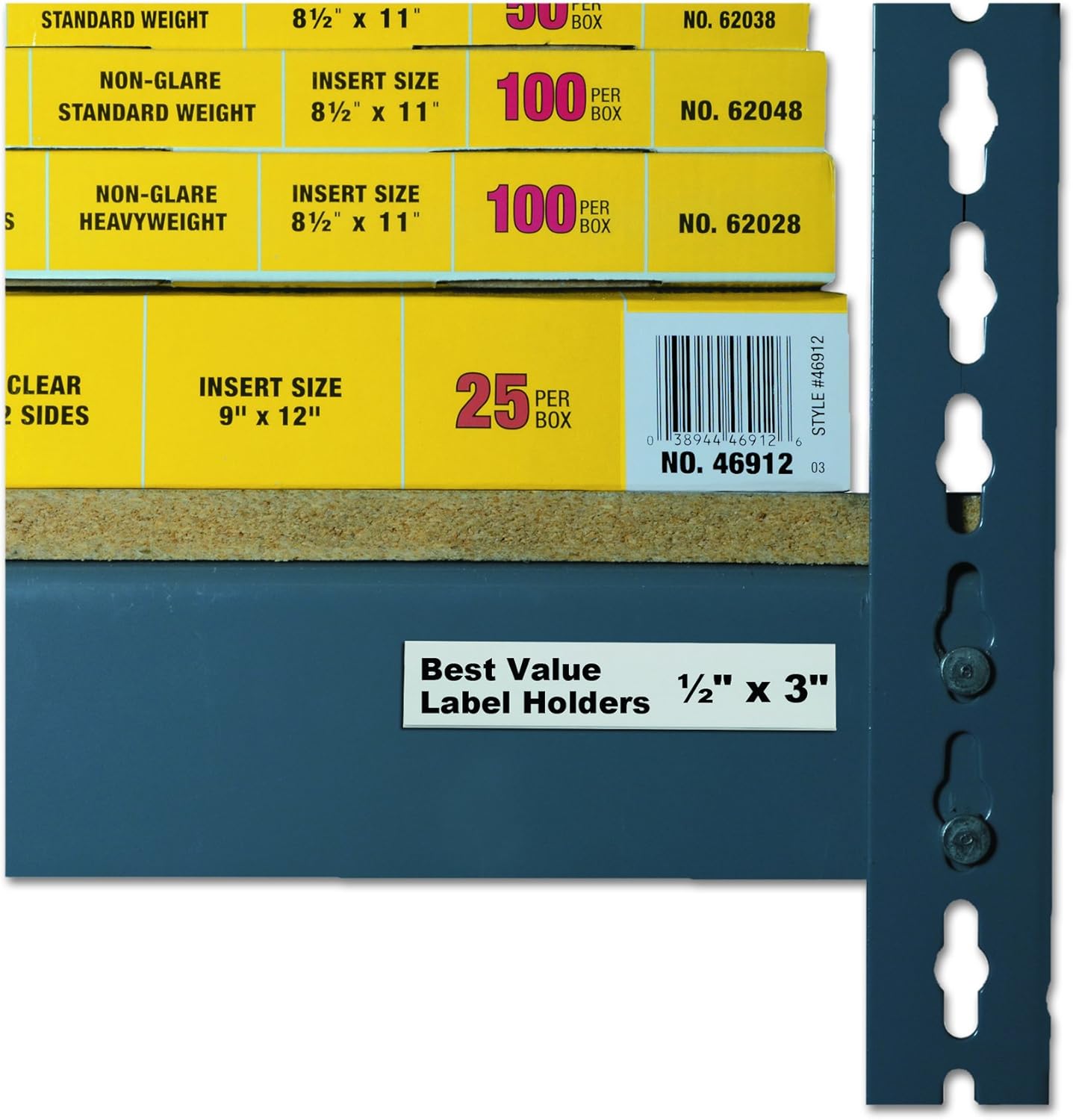C-Line Self-Adhesive Label Holders, Top Load, 1/2" x 3", Clear, Pack of 50 (87607) : Removable Shelf Labels : Office Products