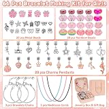 Hysagtek Jewellery Making Kit 66 Pcs DIY Charm Bracelet Kit for Girls Pink view 2