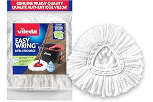 Vileda EasyWring Mop Head Refill (Pack of 1) | Machine Washable & Reusable Mop Refills | Spin Mop Replacement Head | Safe and
