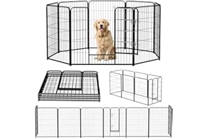 NEWBULIG Dog Playpen 8 Panels 40" Height Foldable Heavy Duty Metal Dog Exercise Playpen Puppy Fence for Indoor Outdoor Yard