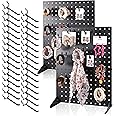 Yosuny 2 Pack Pegboard Display Stand for Vendors Events, 17" X 13" Tabletop Pegboard Display Stand for Craft Shows, 32 Hooks Display Retail Rack for Selling Earring, Jewelry, Pin, Keychain, Stickers