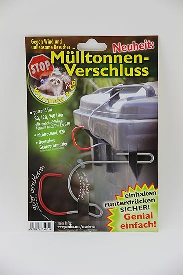 Mülltonnenverschluss, Mülltonnenverriegelung, Mülltonnensicherung