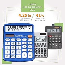 CATIGA Desktop Calculator 12 Digit with Large LCD