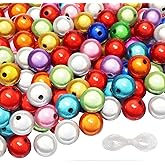 TOAOB 200pcs Miracle Beads 10mm Round Assorted Colors Illusion Laser Reflective Acrylic Bubblegum Iridescent Beads Illumination Glistening for Jewelry Making