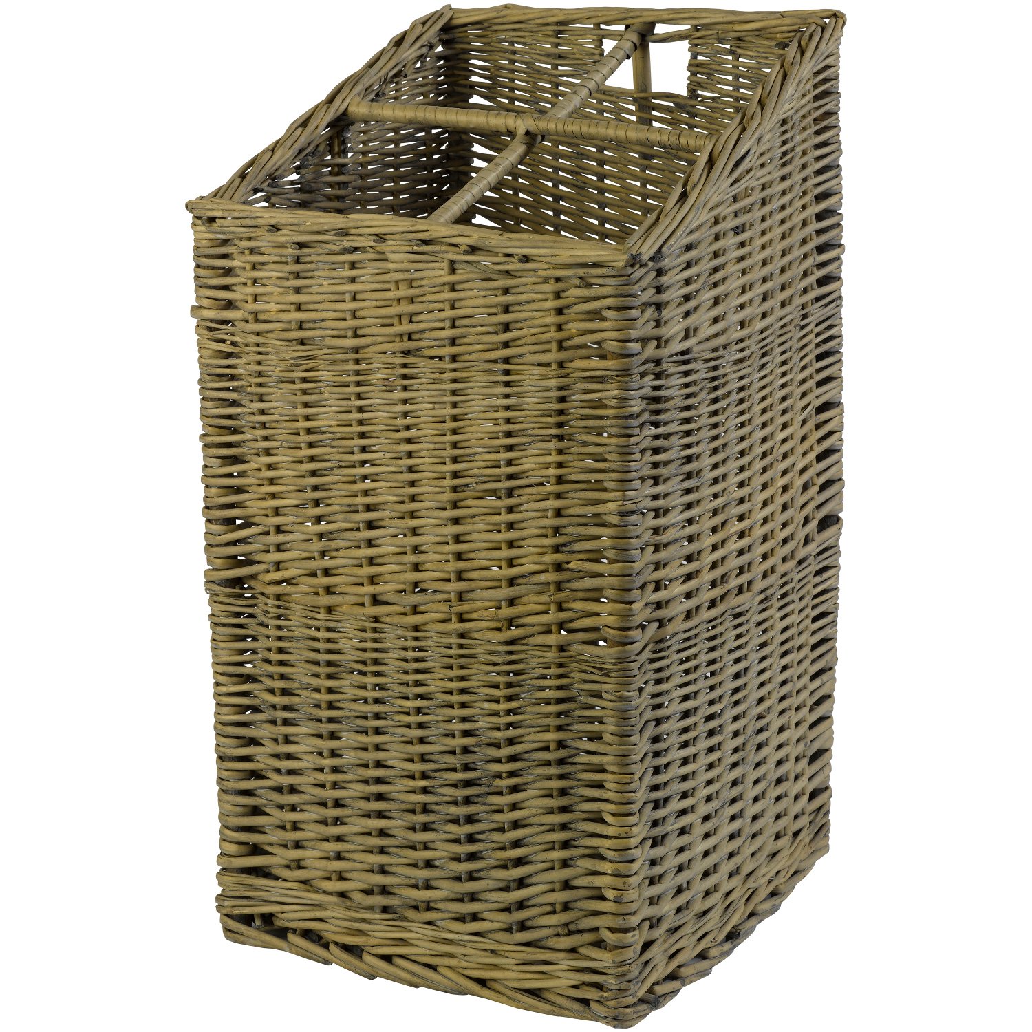 Country Living Vintage Wicker Umbrella Stand with Four Compartments