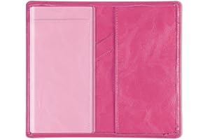 Sanlykate Checkbook Cover for Duplicate Checks with Pen Holder for Women Girls, RFID Blocking PU Leather Standard Register Check Book Case for Top & Side Tear Checks, Free Divider, Hot Pink