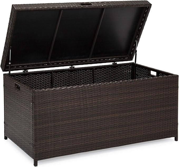 Brown Wicker Outdoor Patio Garden Furniture Deck Storage